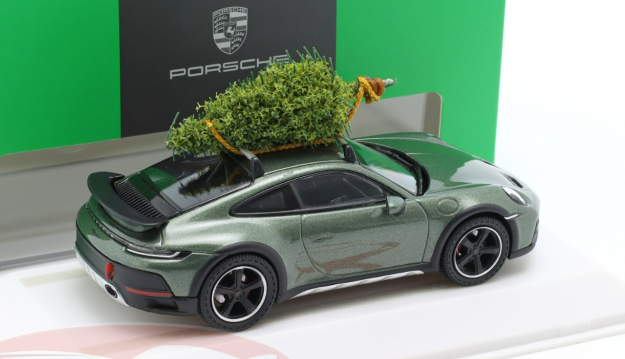 1/43 Dealer Edition 2023 Porsche 911 Dakar Christmas Edition (Dark Green Metallic) Car Model
