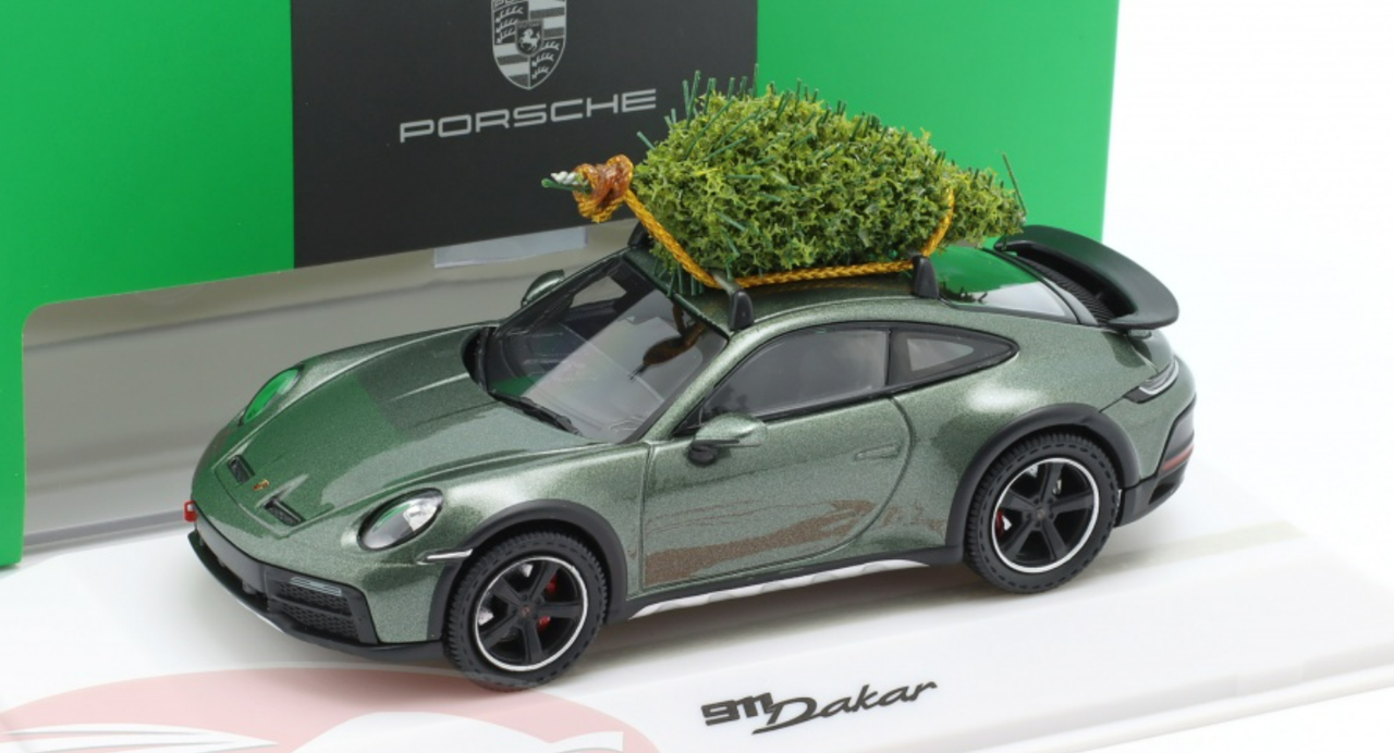 1/43 Dealer Edition 2023 Porsche 911 Dakar Christmas Edition (Dark Green Metallic) Car Model