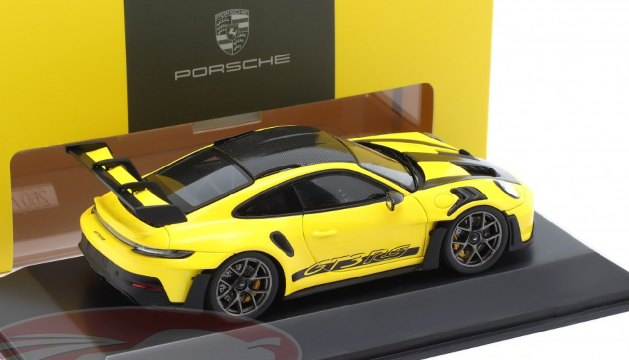 1/43 Dealer Edition 2023 Porsche 911 (992) GT3 RS Weissach Package (Racing Yellow) Car Model