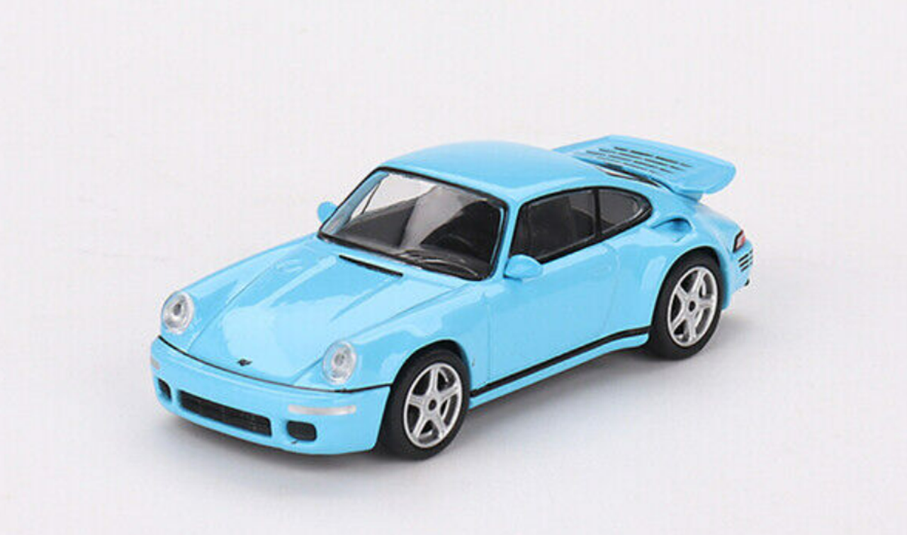 1/64 Mini GT Porsche 911 RUF CTR Anniversary Bayrisch Himmelblau Blue Diecast Car Model