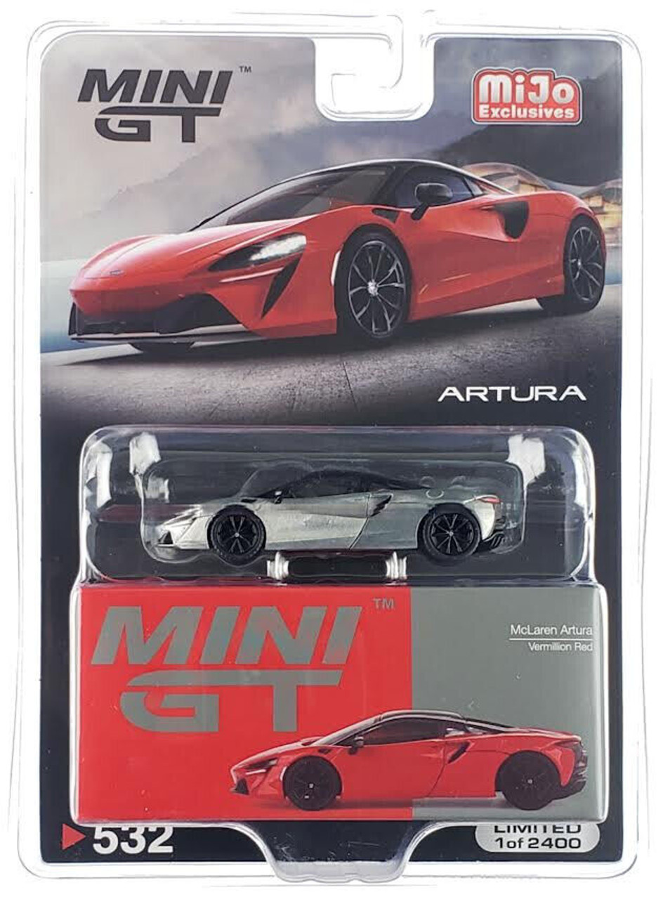 CHASE CAR 1/64 Mini GT 2023 McLaren Artura Vermillion (Chrome Silver) Diecast Car Model