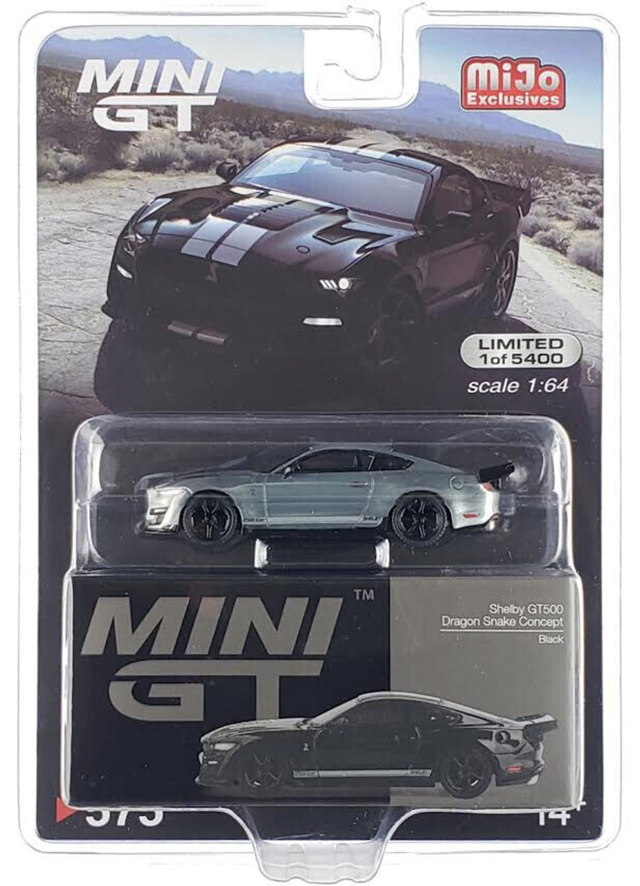 CHASE CAR 1/64 Mini GT Ford Mustang Shelby GT500 Dragon Snake Concept (Chrome Silver) Diecast Car Model