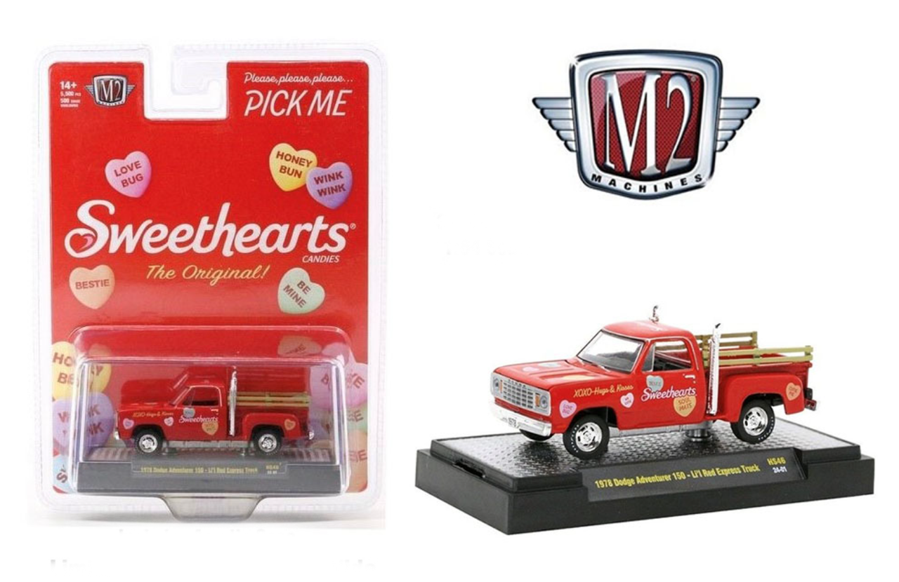 1/64 M2 Machines 1978 Dodge Adventure 150 Li’l Red Express Truck Red Sweetheart Diecast Car Models