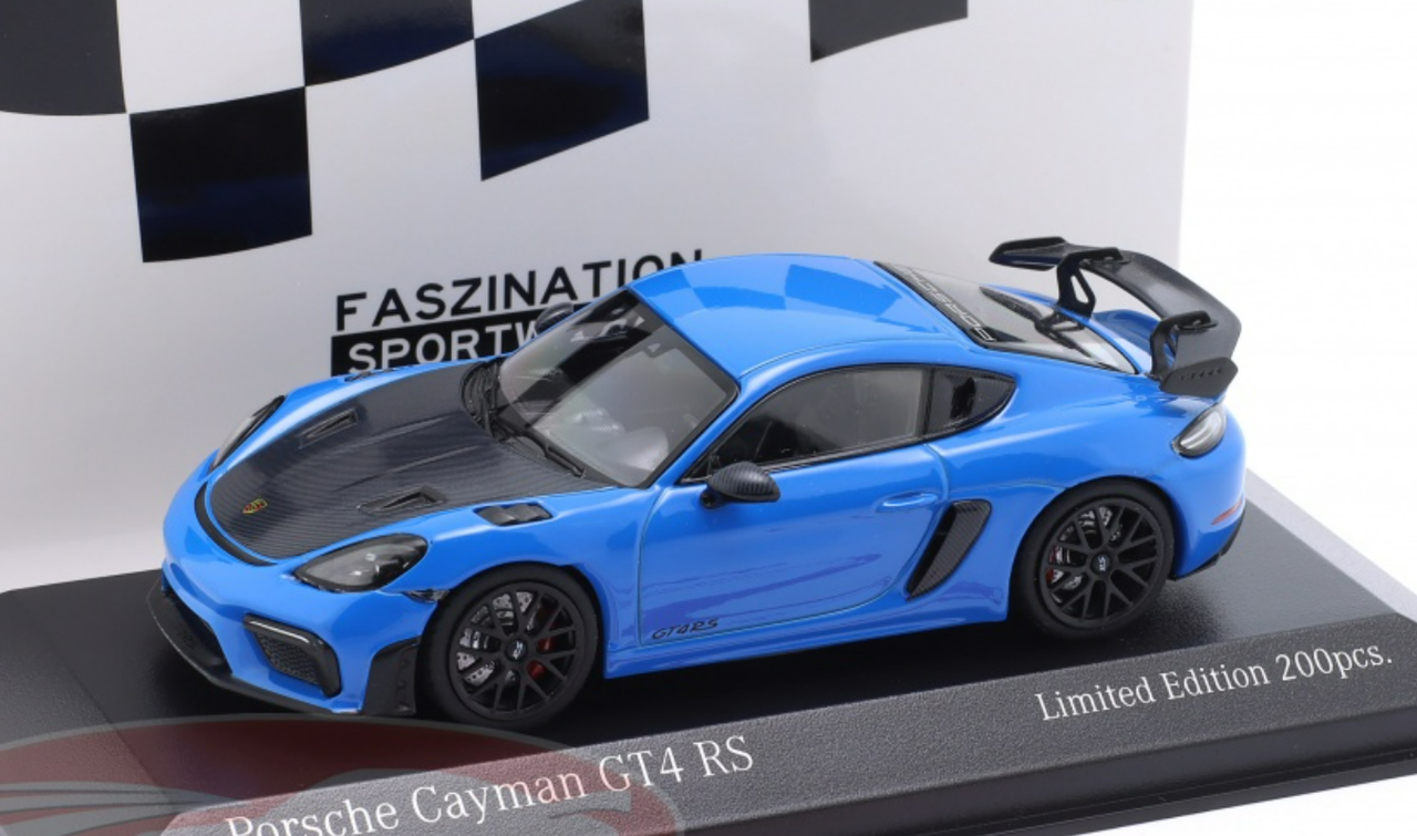1/43 Minichamps 2021 Porsche 718 (982) Cayman GT4 RS (Blue) Car Model