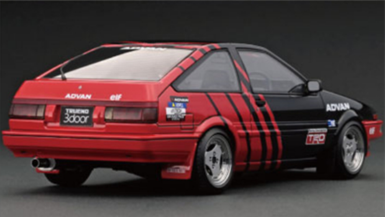 1/18 Ignition Model Toyota Sprinter Trueno 3Dr GT Apex (AE86) Black/Red  (Limited 80 Pieces)