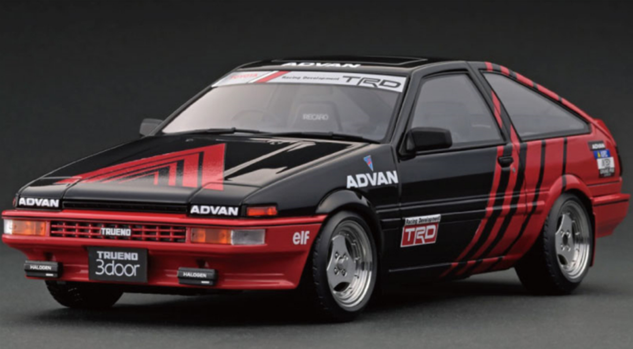 1/18 Ignition Model Toyota Sprinter Trueno 3Dr GT Apex (AE86) Black/Red (Limited 80 Pieces)