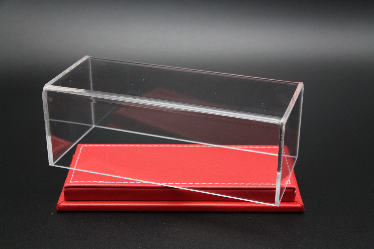 1/43 Acrylic w/ Red Leather Base Diecast Car Model Display Case