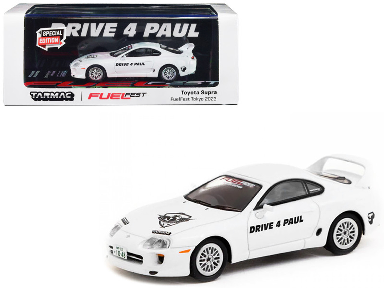 Toyota Supra RHD (Right Hand Drive) White "Drive 4 Paul - FuelFest Tokyo 2023" "Hobby64" Series 1/64 Diecast Model Car by Tarmac Works