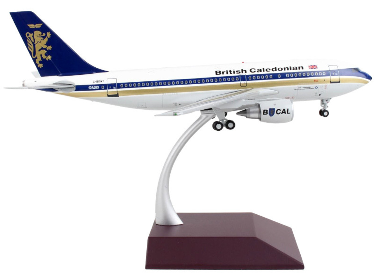 Airbus A310-200 Commercial Aircraft "British Caledonian" White with Blue Stripes and Tail "Gemini 200" Series 1/200 Diecast Model Airplane by GeminiJets