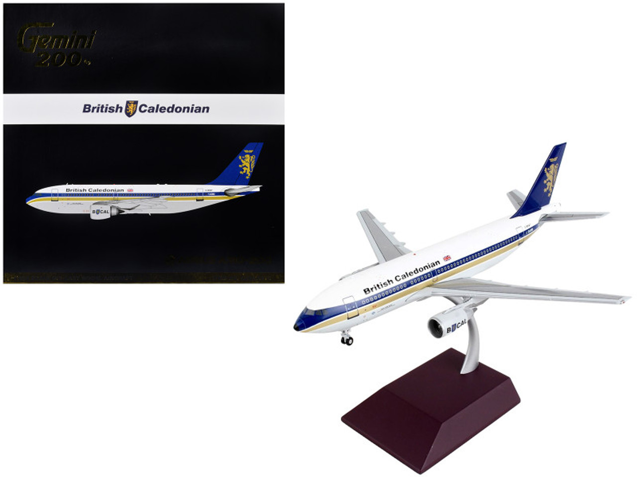 Airbus A310-200 Commercial Aircraft "British Caledonian" White with Blue Stripes and Tail "Gemini 200" Series 1/200 Diecast Model Airplane by GeminiJets