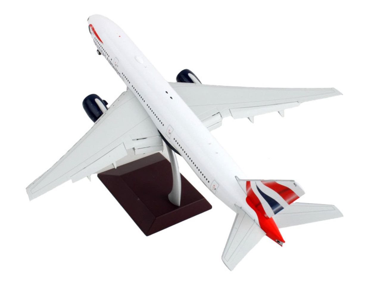 Boeing 777-200ER Commercial Aircraft with Flaps Down "British Airways" White with Striped Tail "Gemini 200" Series 1/200 Diecast Model Airplane by GeminiJets