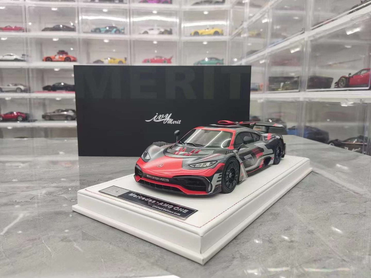 1/18 Ivy Mercedes AMG ONE (Red & Black Blocky Digital Camo) Resin Car Model Limited 66 Pieces