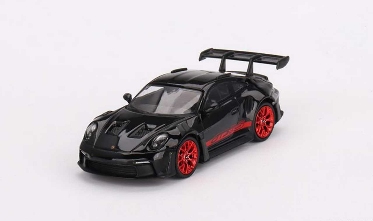 1/64 Mini GT Porsche 911 (992) GT3 RS (Black with Pyro Red) Diecast Car Model