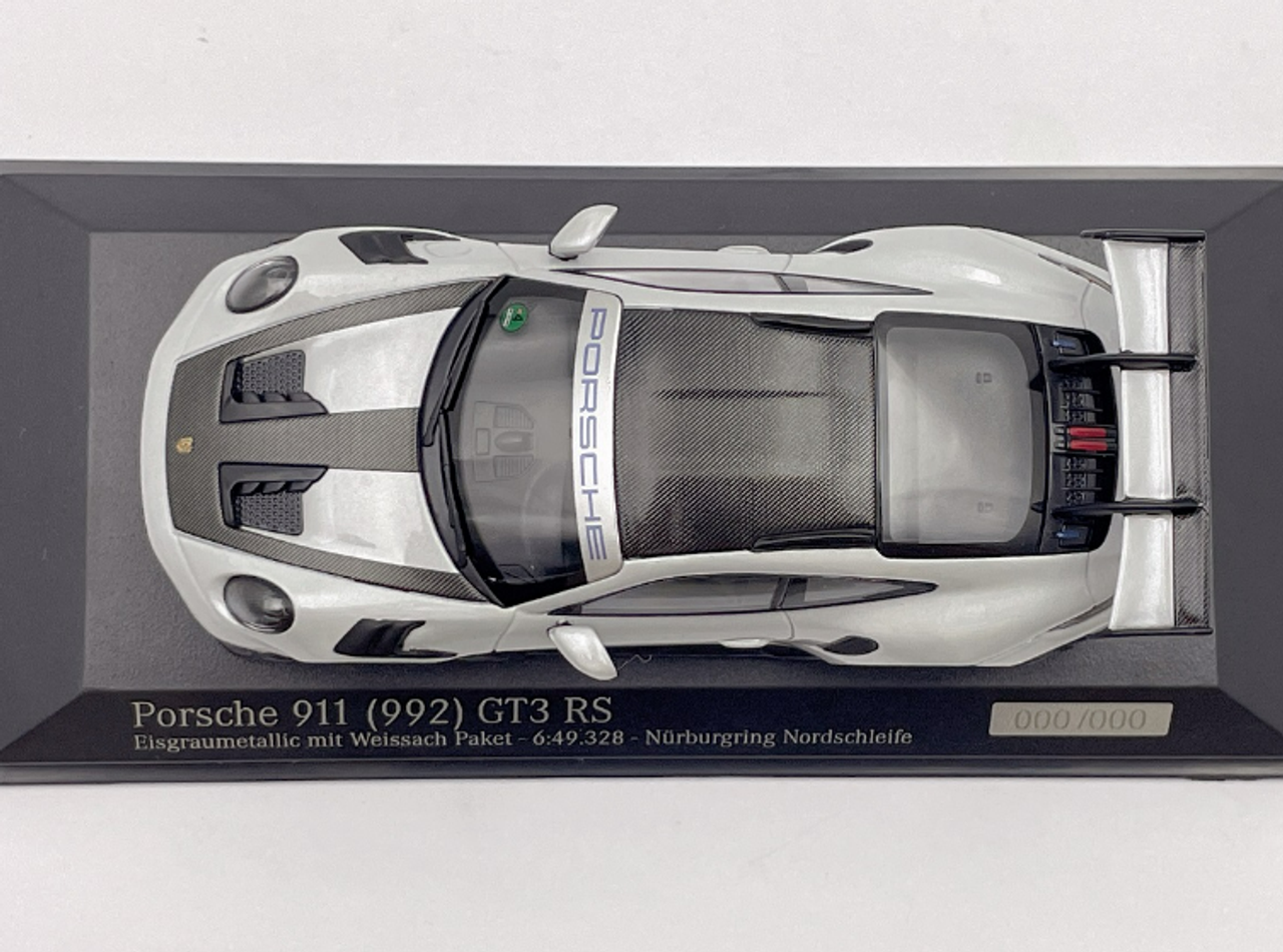 1/43 MINICHAMPS PORSCHE 911 GT3 RS - 2022 - GREY WEISSACH PACKAGE NURBURGRING RECORD LAP IN SPECIAL PACKAGING Diecast Sealed