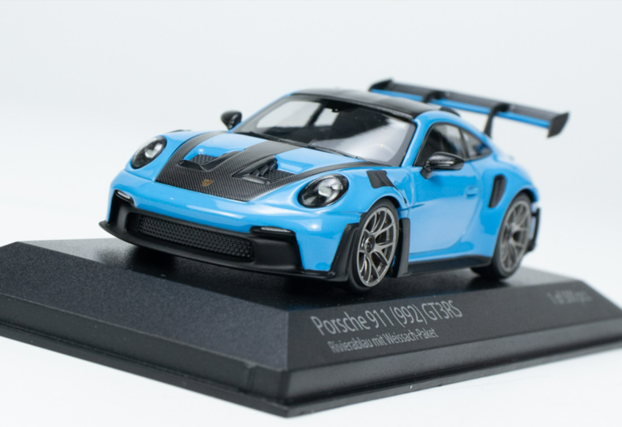 1/43 Minichamps 2023 Porsche 911 (992) GT3 RS (Blue with Dark Silver Wheels) Car Model