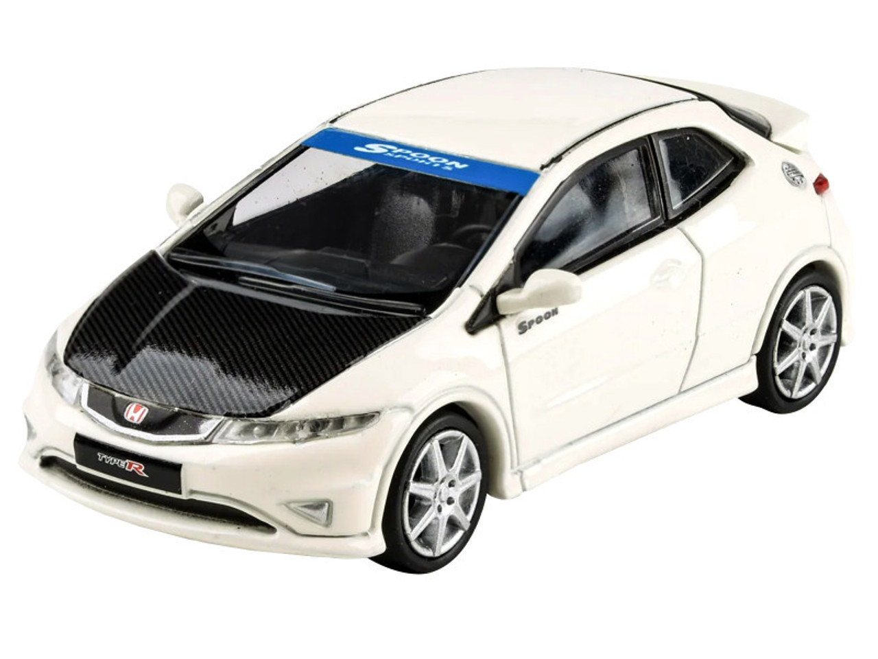 1/64 Paragon 2007 Honda Civic Type R FN2 (White with Carbon Hood) Diecast Car Model
