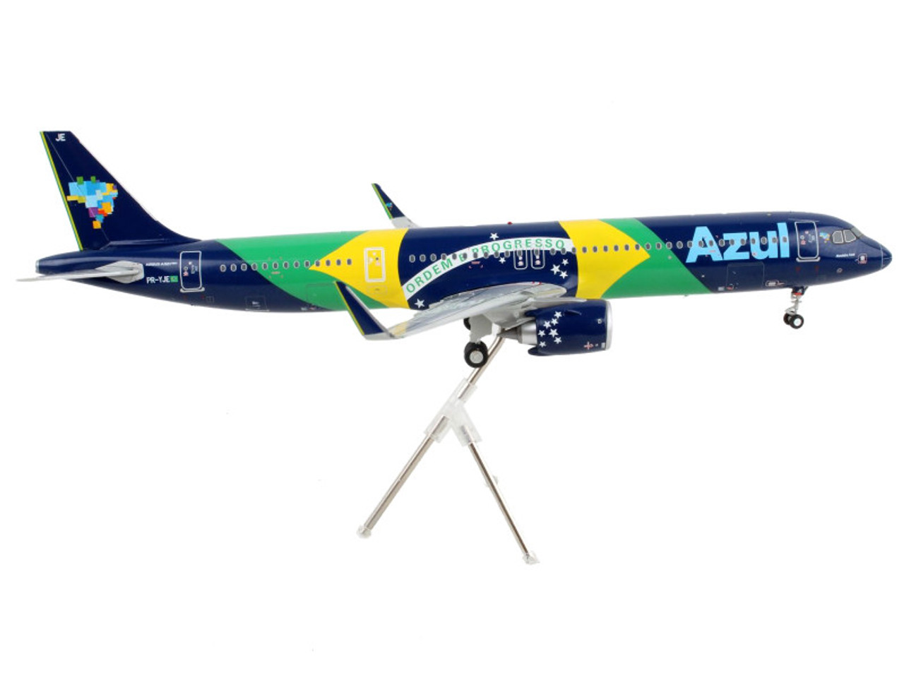 Airbus A321neo Commercial Aircraft "Azul Linhas Aereas" Dark Blue Brazil Flag Livery "Gemini 200" Series 1/200 Diecast Model Airplane by GeminiJets