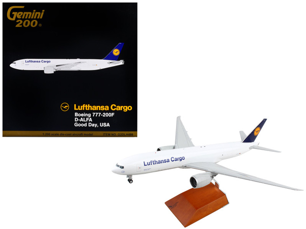 Boeing 777-200F Commercial Aircraft "Lufthansa Cargo" White with Blue Tail "Gemini 200" Series 1/200 Diecast Model Airplane by GeminiJets