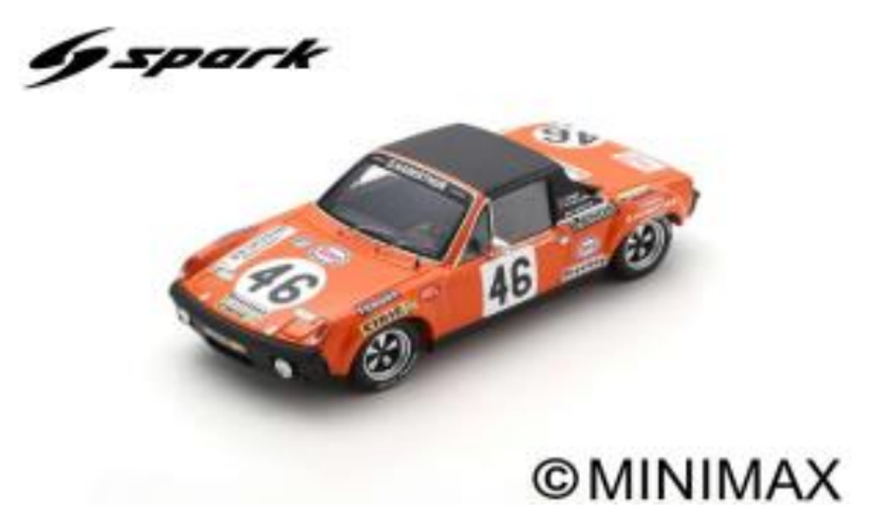 1/18 Spark 1971 Porsche 914/6 No.46 24H Le Mans J. Sage - P. Keller Car Model