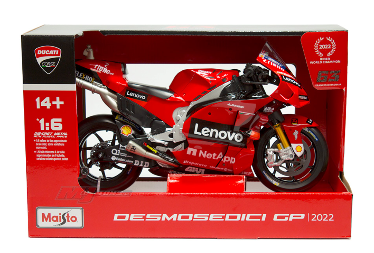 オートバイ・バイク Maisto DESMOSEDICI GP 2022 1:6 1/6 Maisto 2022 Franceso Bagnaia Ducati Desmosedici GP22 #63