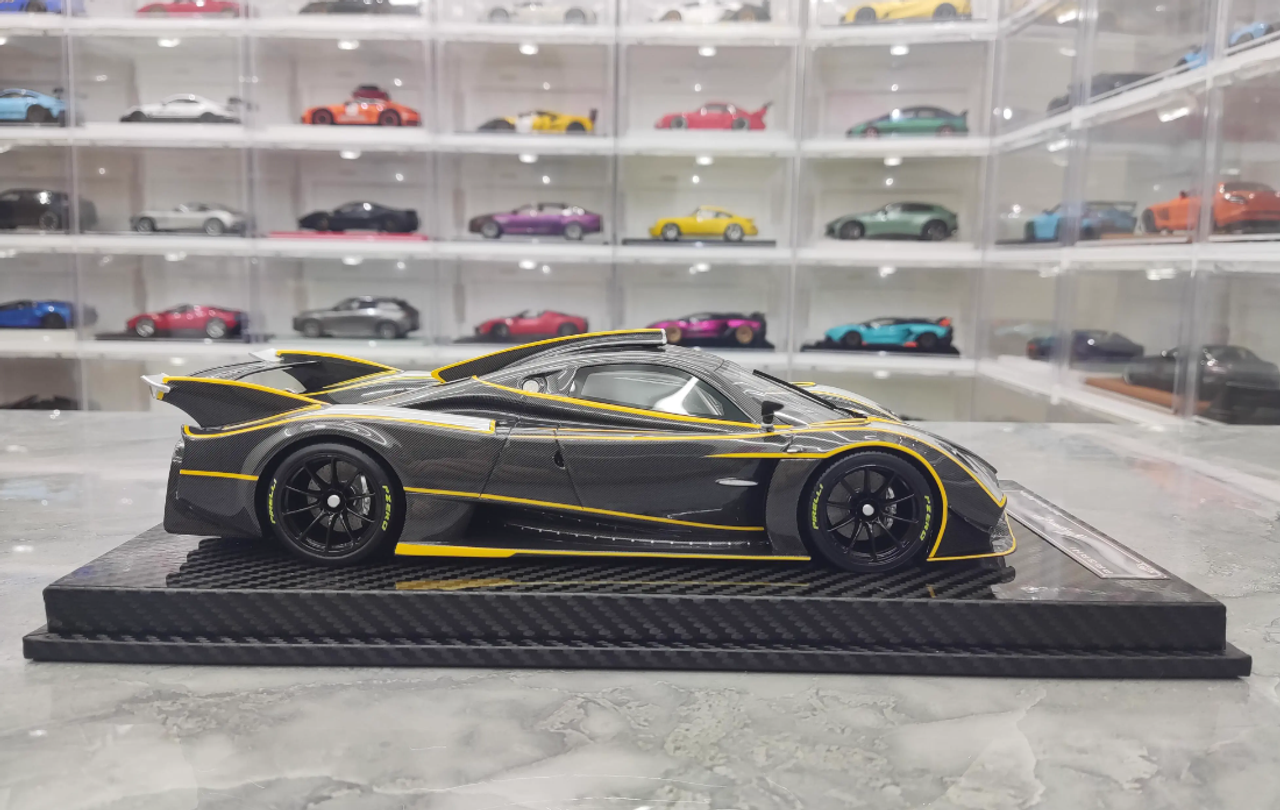 1/18 VIP Scale Pagani Huayra R (Silver Grey with Yellow Accent) Resin Car Model Limited 30 Pieces