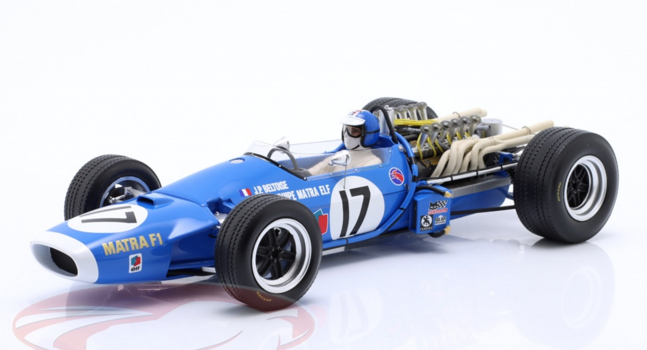 1/18 Spark 1968 Formula 1 Jean-Pierre Beltoise Matra MS11 #17 2nd Netherlands GP Car Model