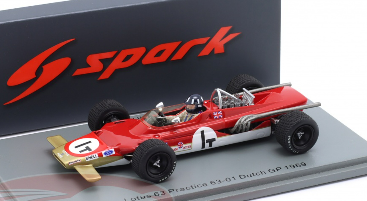 1/43 Spark 1969 Formula 1 Graham Hill Lotus 63 #1T Practice Netherlands GP Car Model