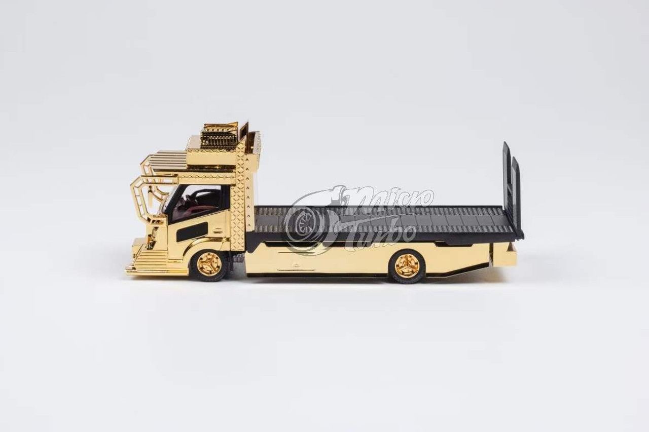1/64 Micro Turbo Dekotora Wing Custom Truck Version 2 (Chrome Gold) Diecast Car Model