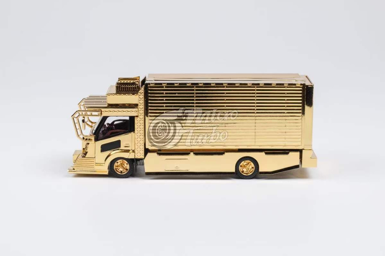 1/64 Micro Turbo Dekotora Wing Custom Truck Version 2 (Chrome Gold) Diecast  Car Model