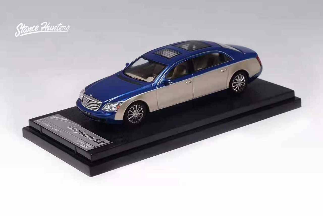 1/64 Stance Hunters Maybach 62 (Blue & Silver) Diecast Car Model