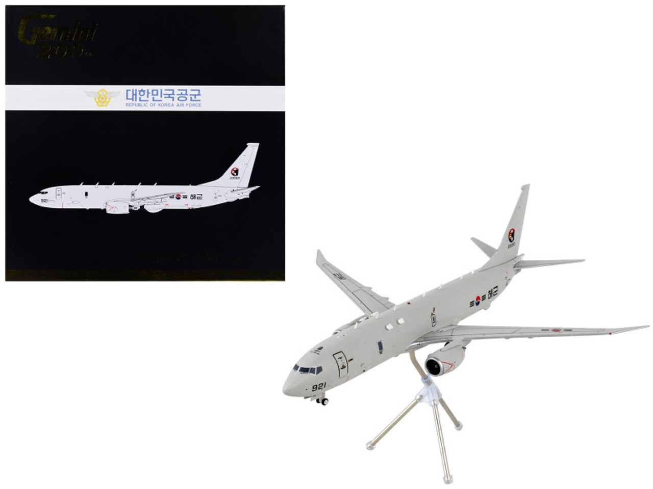 Boeing P-8 Poseidon Patrol Aircraft "Republic of Korea Air Force" Gray "Gemini 200" Series 1/200 Diecast Model Airplane by GeminiJets