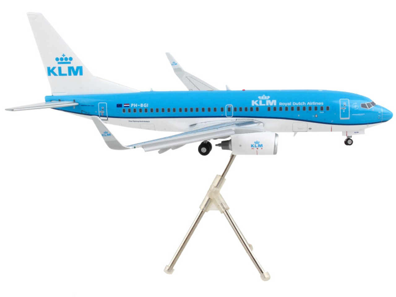 Boeing 737-700 Commercial Aircraft with Flaps Down "KLM Royal Dutch Airlines" Blue with White Tail "Gemini 200" Series 1/200 Diecast Model Airplane by GeminiJets