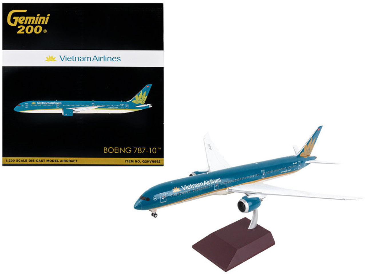 Boeing 787-10 Commercial Aircraft "Vietnam Airlines" Blue with Tail Graphics "Gemini 200" Series 1/200 Diecast Model Airplane by GeminiJets