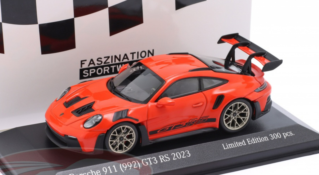 1/43 Minichamps 2023 Porsche 911 (992) GT3 RS (Red with Golden Wheels) Car Model