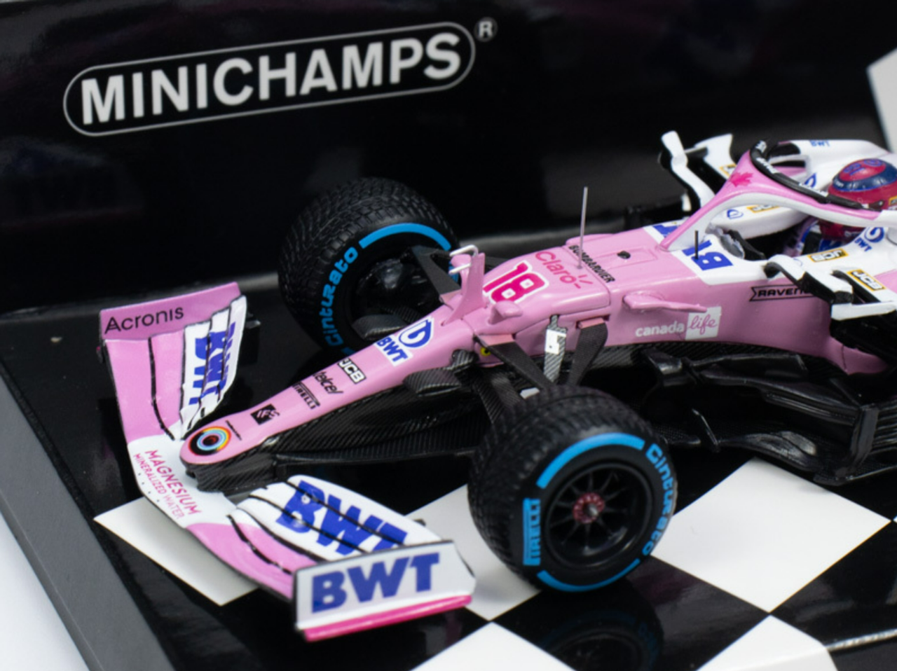 1/43 Minichamps 2020 Formula 1 Lance Stroll Racing Point RP20 #18 Turkish GP 1st Pole Position Car Model