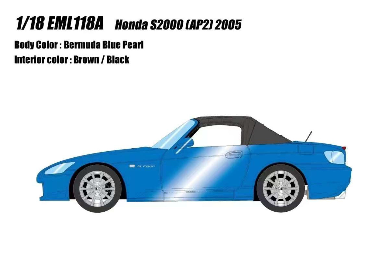 1/18 Make Up 2005 Honda S2000 AP2 (Bermuda Blue Pearl) Car Model