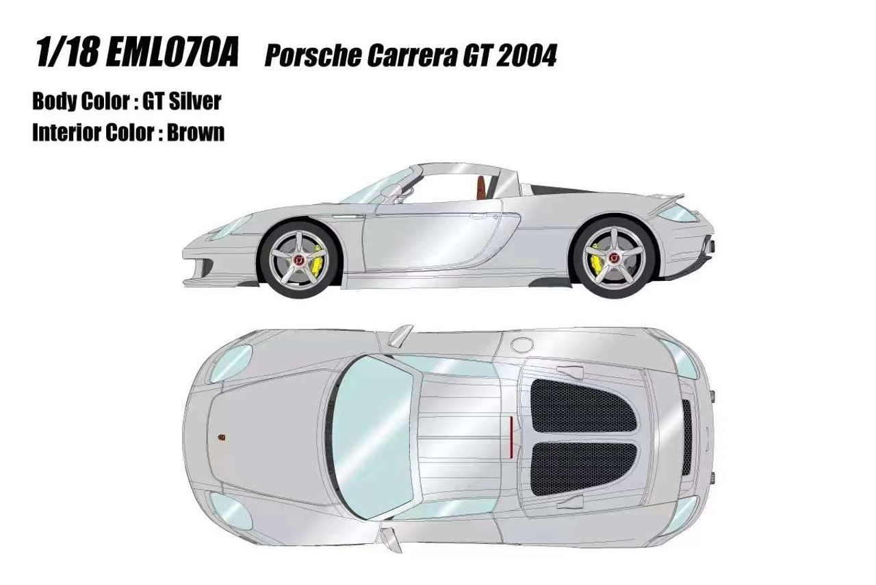 1/18 Make Up 2004 Porsche Carrera GT (GT Silver) Car Model