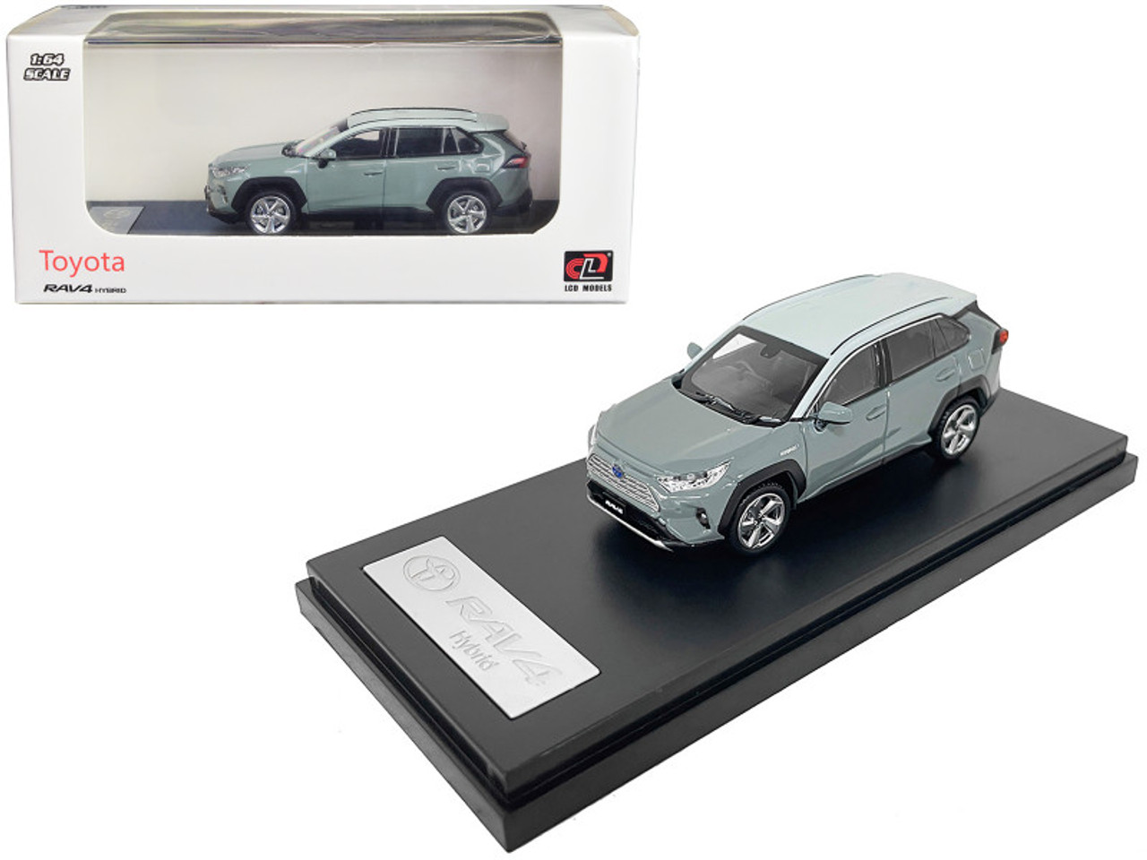 Toyota RAV4 Hybrid Gray with Light Gray Top 1/64 Diecast