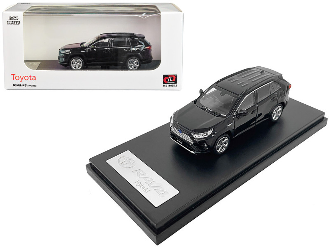 Toyota RAV4 Hybrid Black 1/64 Diecast Model Car by LCD