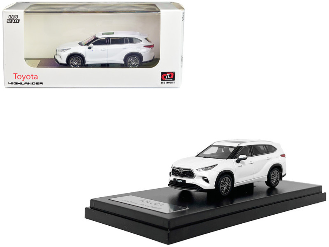 Toyota Highlander White Metallic with Sunroof 1/64 Diecast
