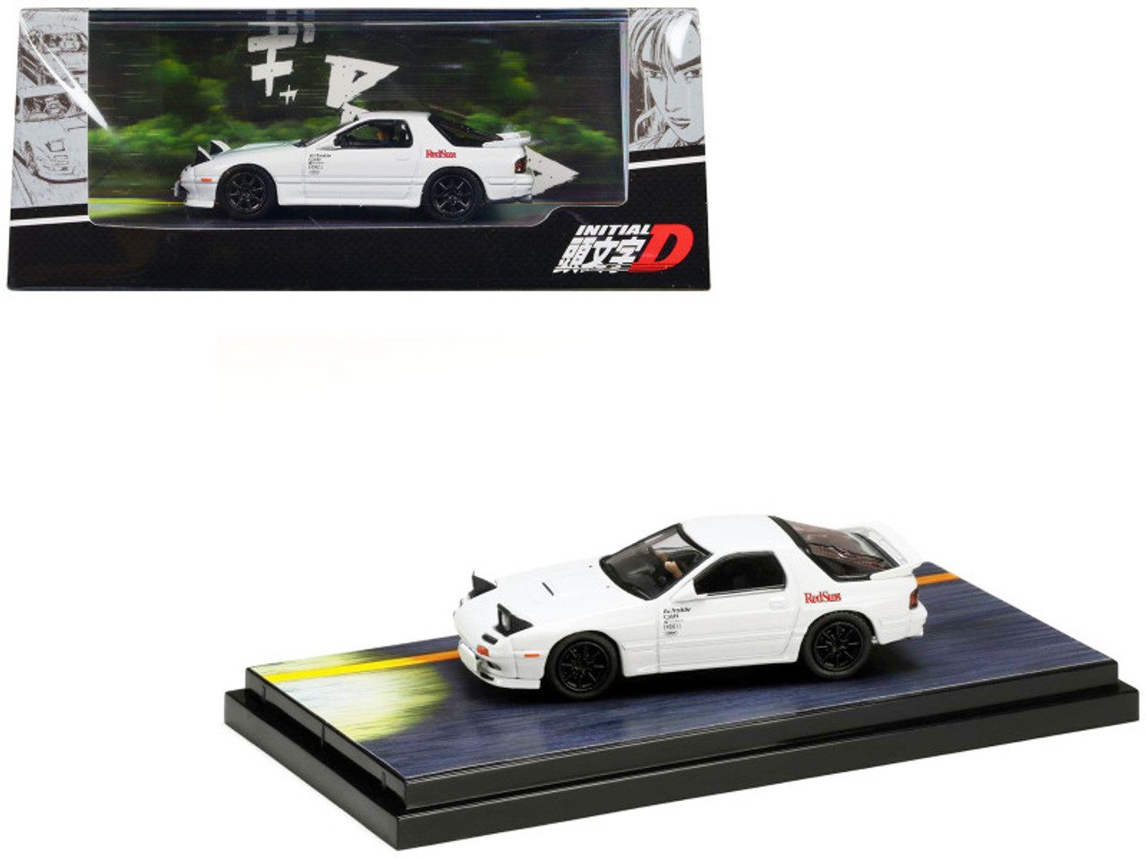 1/64 Hobby Japan Mazda RX-7 (FC3S) Initial D Vs Kyoichi Sudo with Ryosuke Takahashi Figure Inside the Car