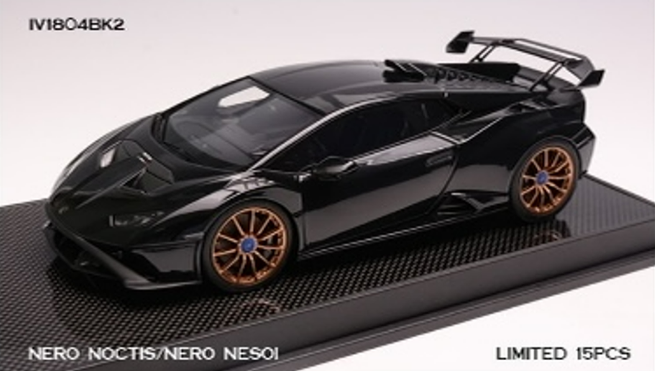 1/18 Ivy Lamborghini Huracan STO (Nero Noctic Gloss Black with Nero Nesoi Red Accent) Car Model Limited 15 Pieces
