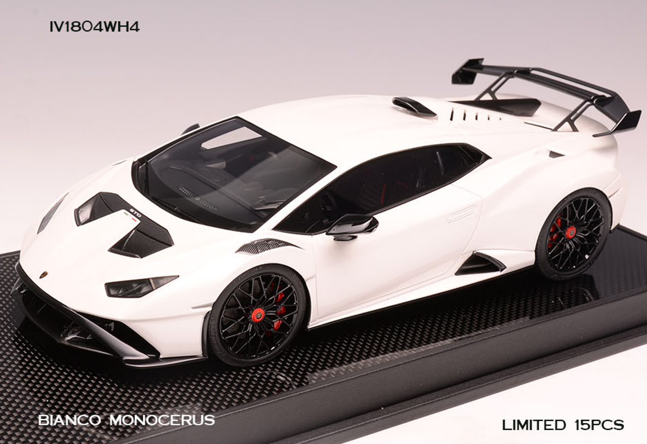 1/18 Ivy Lamborghini Huracan STO (Bianco Monocerus White) Car Model Limited 15 Pieces