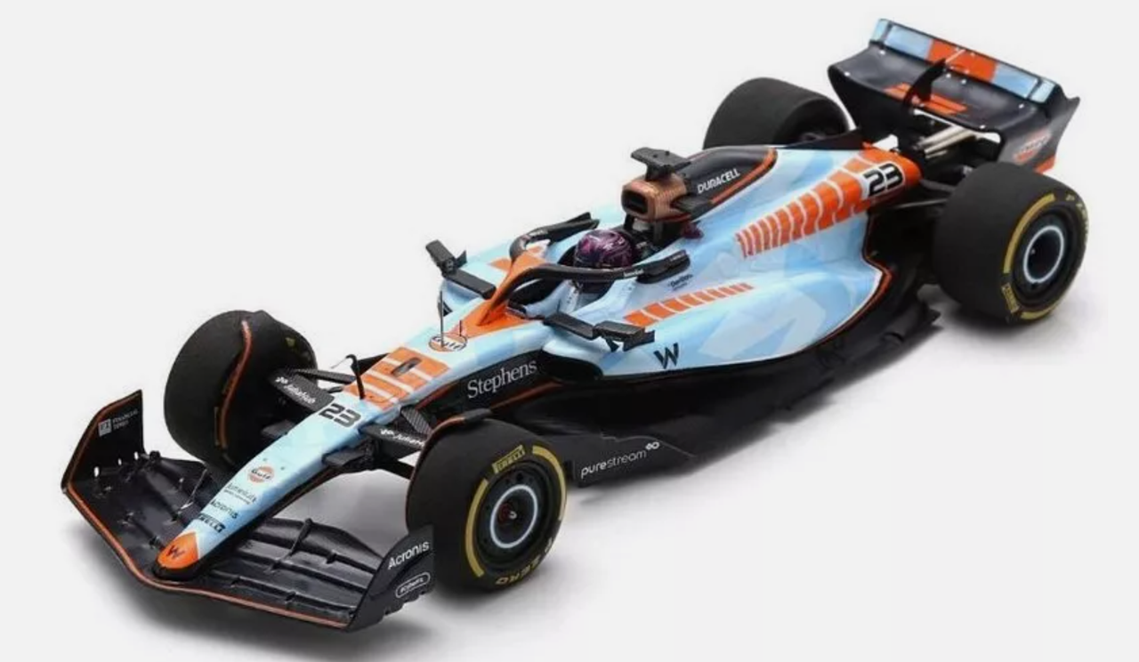 1/43 Spark 2023 Formula 1 Williams F1 FW45 No.23 Williams Racing Singapore GP 2023 Alex Albon Car Model