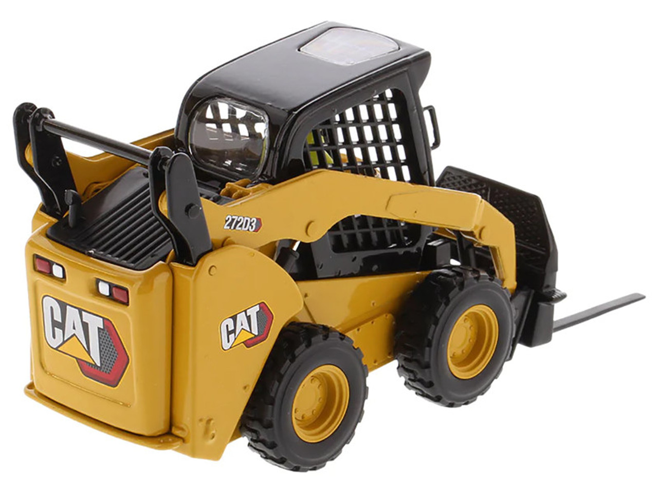 CAT Caterpillar 272D3 Skid Steer Loader with Operator Yellow "High Line" Series 1/32 Diecast Model by Diecast Masters