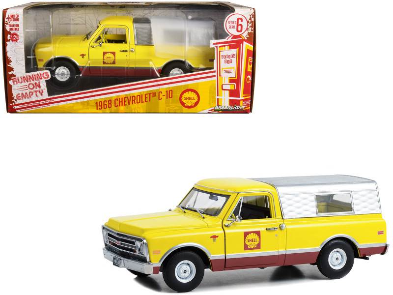ジュニア 1968 Chevrolet C-10 Pickup Truck Yellow and Red with Camper Shell