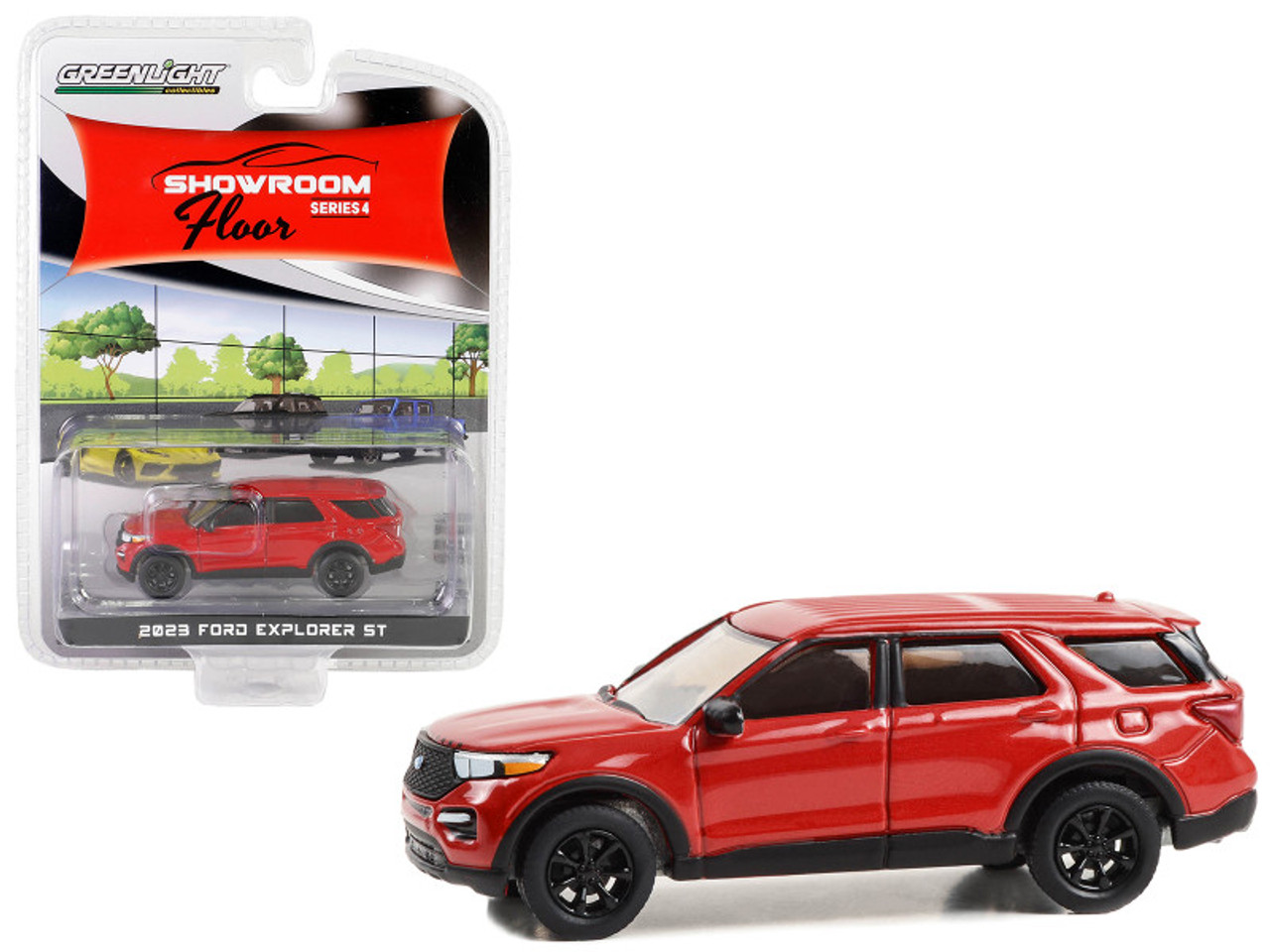 2023 Ford Explorer ST Rapid Red Metallic "Showroom Floor" Series 4 1/64 Diecast Model Car by Greenlight