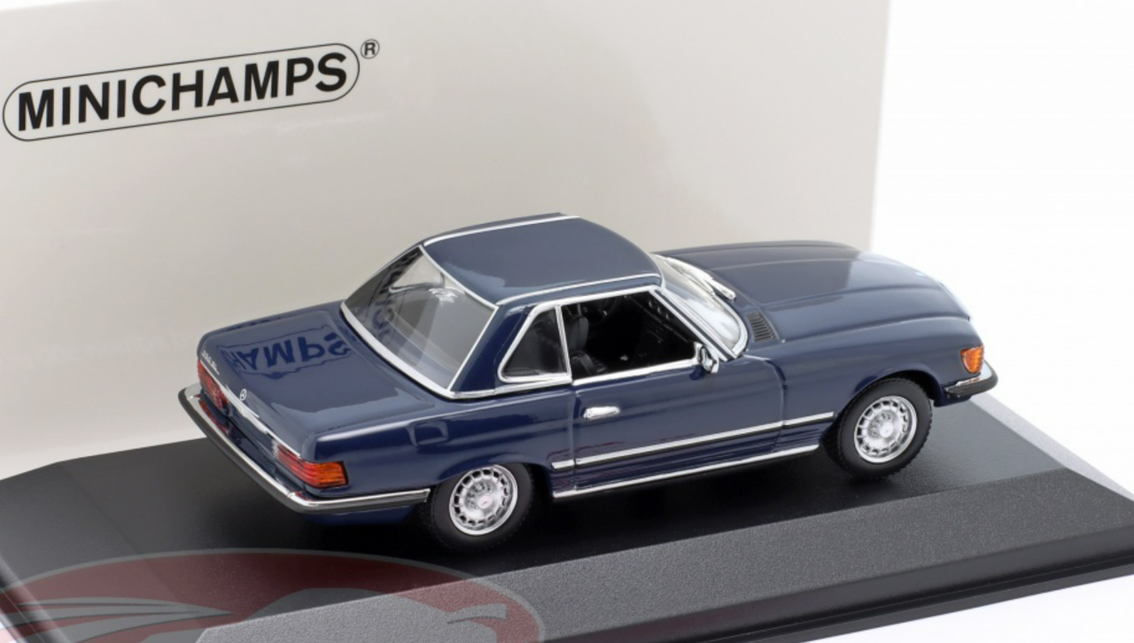 1/43 Minichamps 1974 Mercedes-Benz 350 SL (R107) Hardtop (Blue) Diecast Car Model