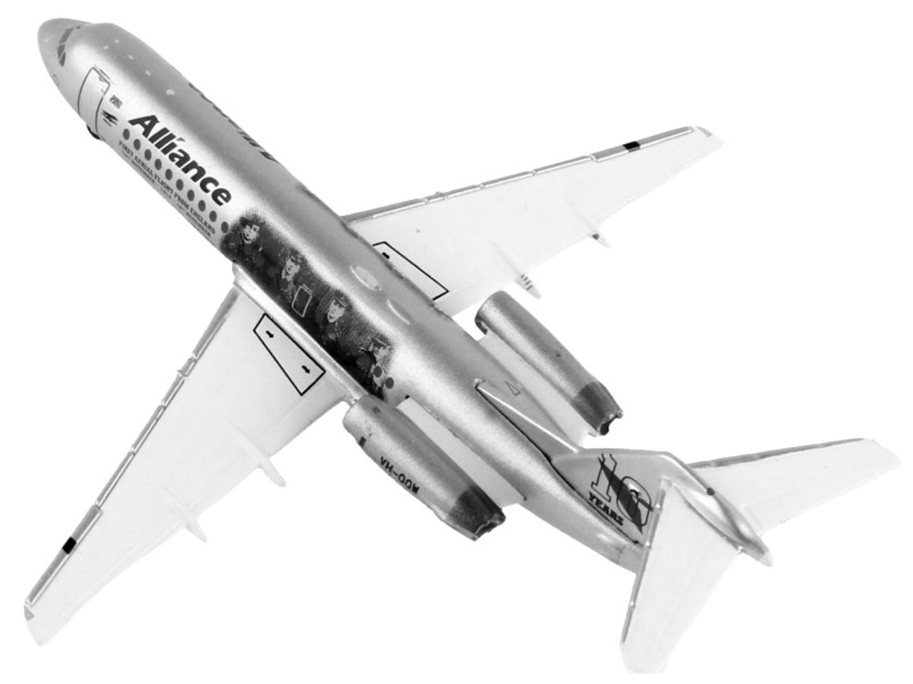 Fokker F70 Commercial Aircraft "Alliance Airlines - 100 Years First Flight from England" Silver Metallic 1/400 Diecast Model Airplane by GeminiJets