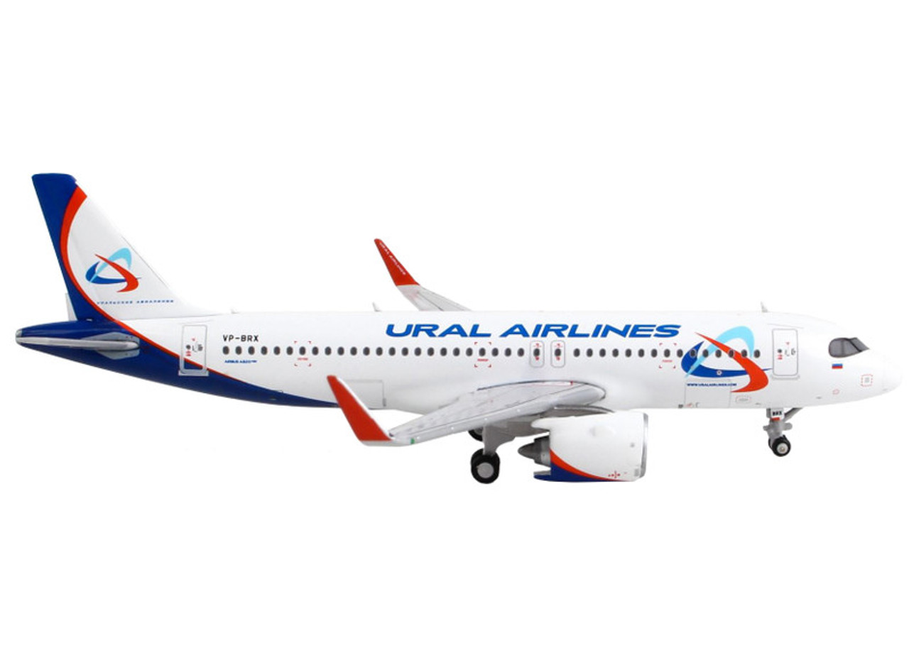 Airbus A320 neo Commercial Aircraft "Ural Airlines" White with Blue Tail 1/400 Diecast Model Airplane by GeminiJets